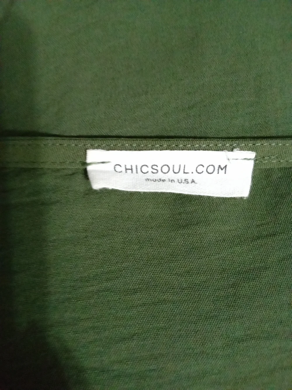 ​Chic Soul Olive Green V-Neck Twist-Front Short Sleeve Top - Size 3XL - Picture 3 of 4